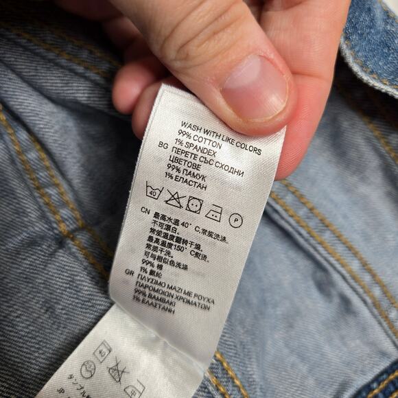 &DENIM Medium Wash Denim Jacket Womens SZ 6 Y2K 90s 2000s Britney Spears Casual - Picture 2 of 3